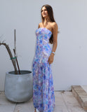 Filomena Floral Dress- Blue Pastel