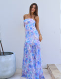 Filomena Floral Dress- Blue Pastel