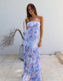 Filomena Floral Dress- Blue Pastel