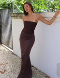 Teila Corset Maxi Dress - Cocoa