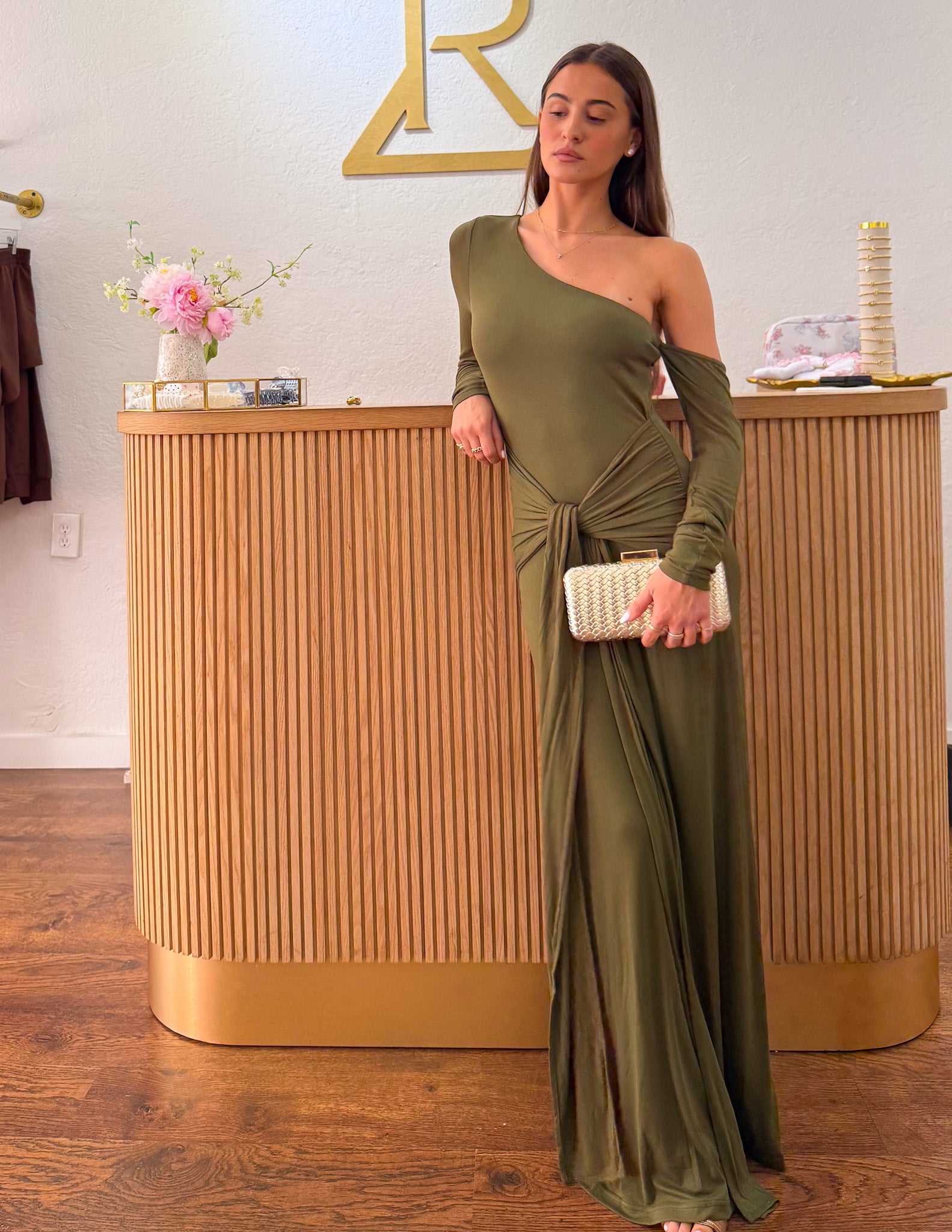 Bianca Maxi Dress - Olive L Bianca Maxi Dress - Olive L