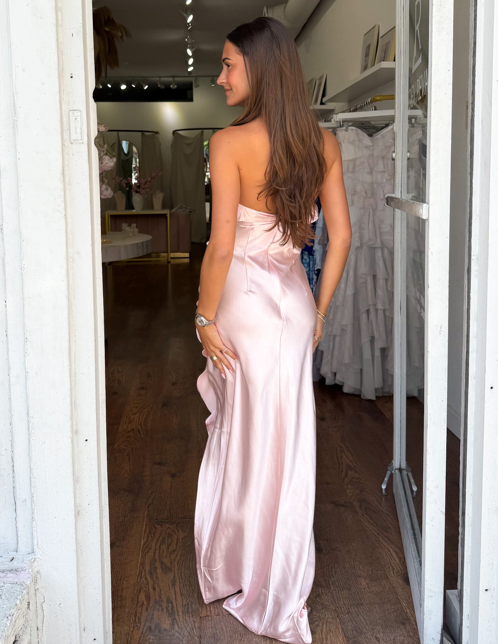 zana maxi dress pink Pink Zana Maci Birthday Dress from Outcast