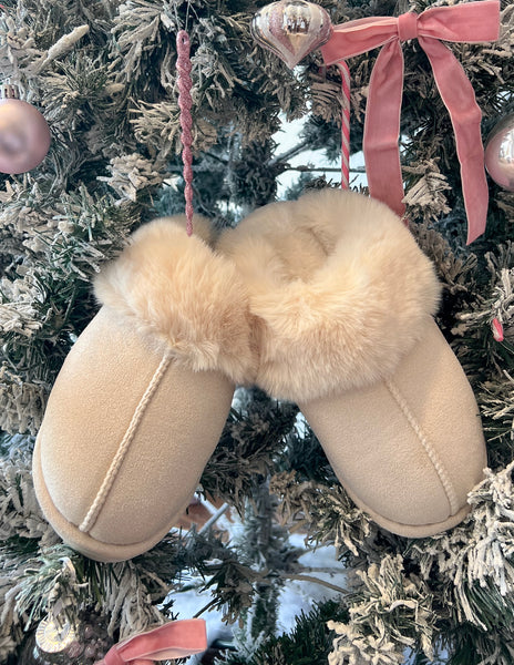 Cream Fuzzy Slippers