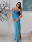 Silky Slip Dress - Blue Ombre