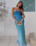 Silky Slip Dress - Blue Ombre