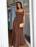 Lina Smocked Maxi - Cocoa