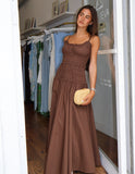 Lina Smocked Maxi - Cocoa