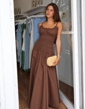 Lina Smocked Maxi - Cocoa