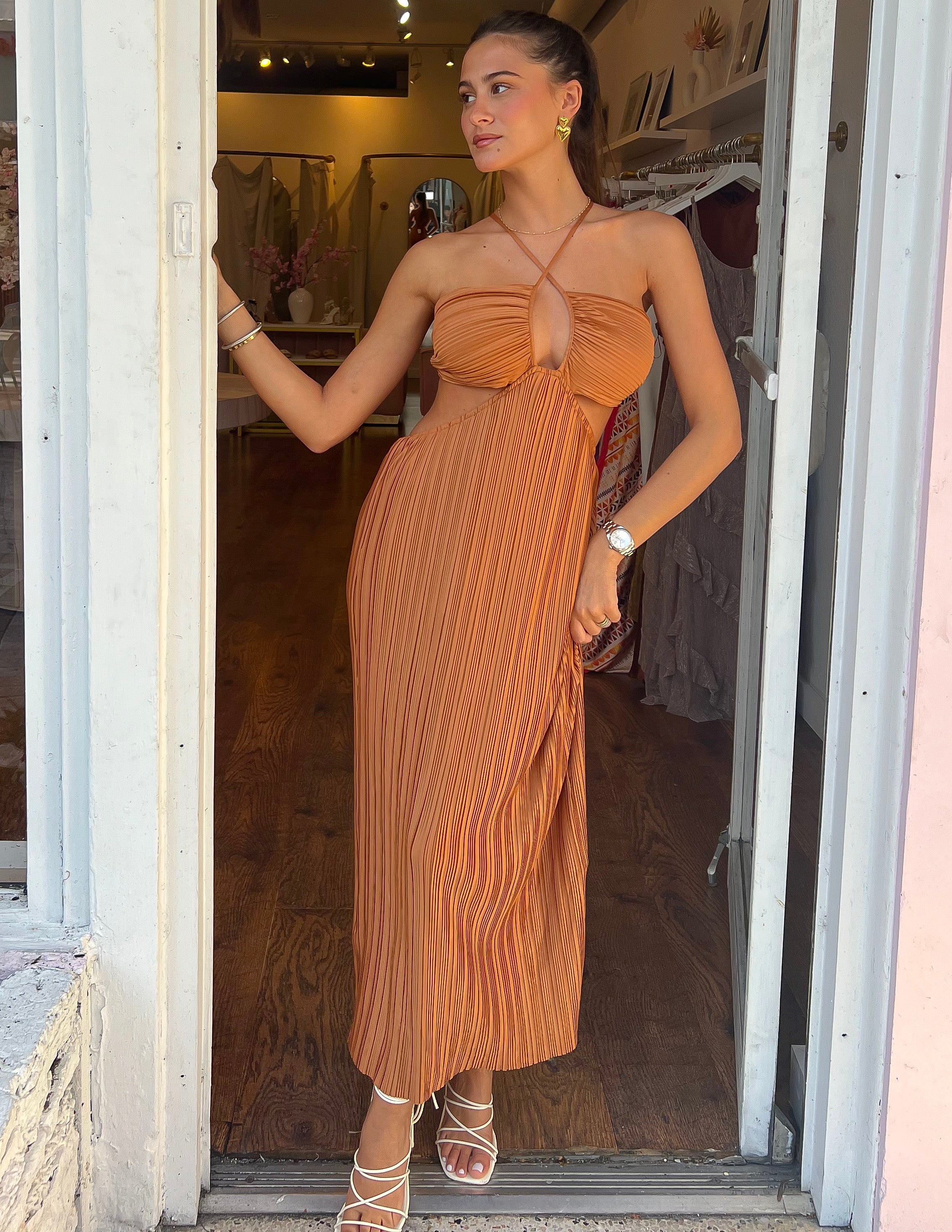 Cannes Midi Dress - Rust