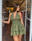 Amelia Mini Dress - Olive Green