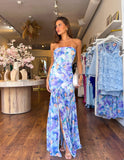 Filomena Floral Dress- Blue Pastel