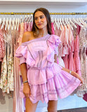 Popover Mini Dress- lilac