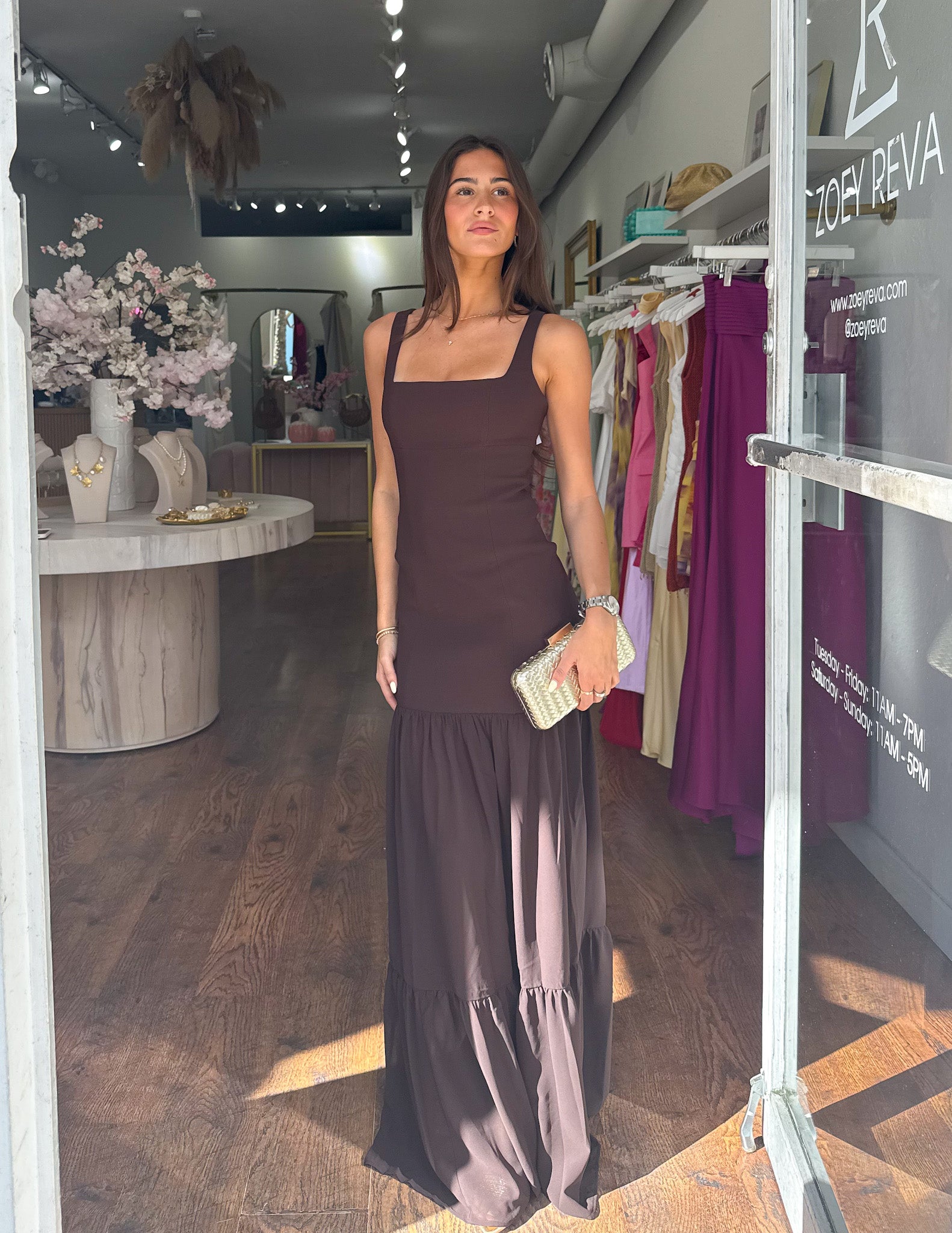 Maeve Gown - Cocoa | Zoey Reva Maeve Gown - Cocoa | Zoey Reva