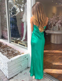 Silky Slip Dress - Emerald