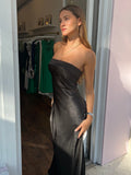 Silky Slip Dress - Black