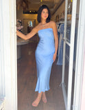 Silky Slip Dress - Blue