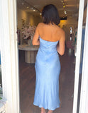 Silky Slip Dress - Blue