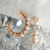 cubic zirconia pearl hoops