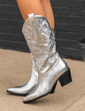 Metallic Silver Cowgirl Boot