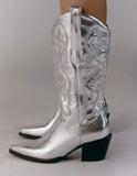Metallic Silver Cowgirl Boot