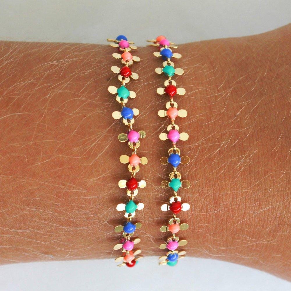 Multicolor Flower Bracelet