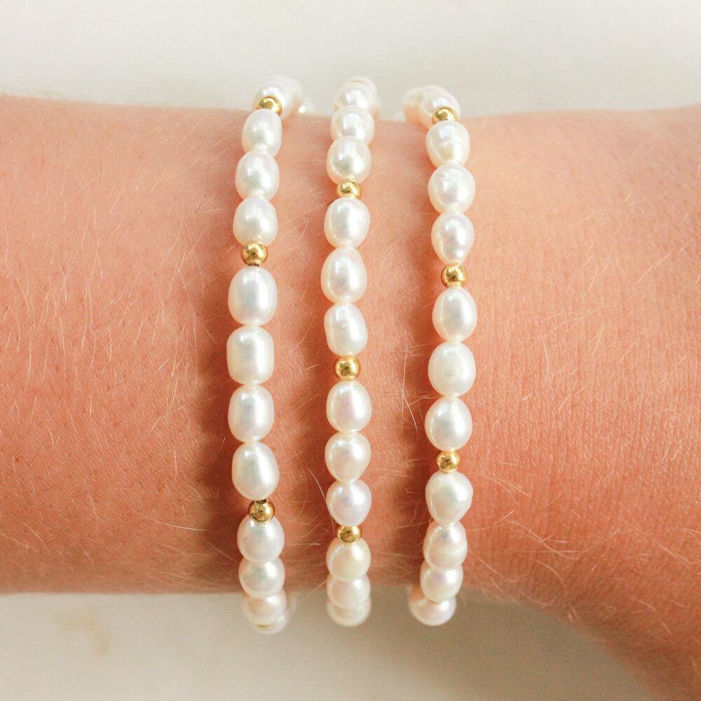 Freshwater Cultured Pearl Adjustable Gold Bracelet – BelleStyle